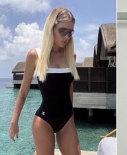 BNWT BLACK & White CHANEL ONE PIECE SWIMSUIT