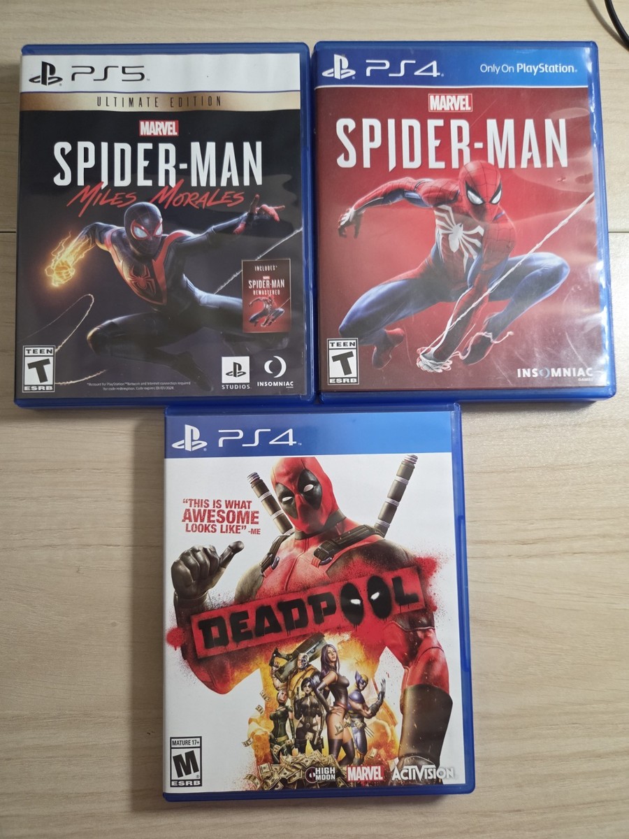 PlayStation PlayStation Game Lot Deadpool Spider Man Miles Morales VG