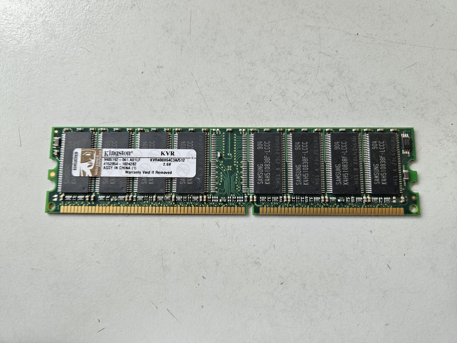 Kingston 512MB PC3200 DDR-400MHz DIMM ( KVR400X64C3A/512 99U5193-061.A01LF ) REF