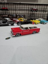 Sunnyside 1955 Chevrolet Bel Air Nomad Wagon - Red/White - 1:24 Diecast No Box