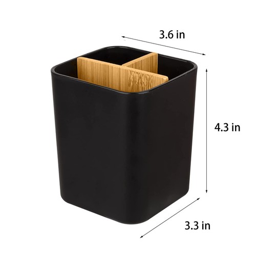 Bamboo Toothbrush Holder for Bathrooms, 3 Slots Toothbrush and Toothpaste Hol... - Picture 6 of 6