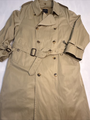 Brooks Brothers 42R Trench Cappotto Marrone con Cintura e Cerniera Misto Lana Cashmere - Foto 2 di 14