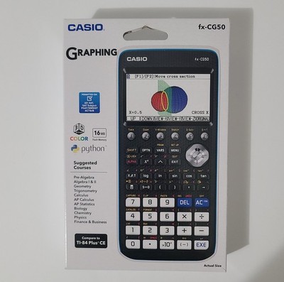 Casio fx-CG50 Graphing Calculator, 16 MB, 3d Graph, Picture Plot, Python - NEW