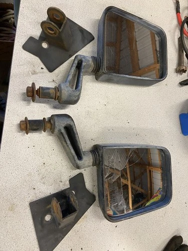 Jeep Wrangler TJ 1999 Driver Passenger Exterior Door Mirror Set As Is W Brackets