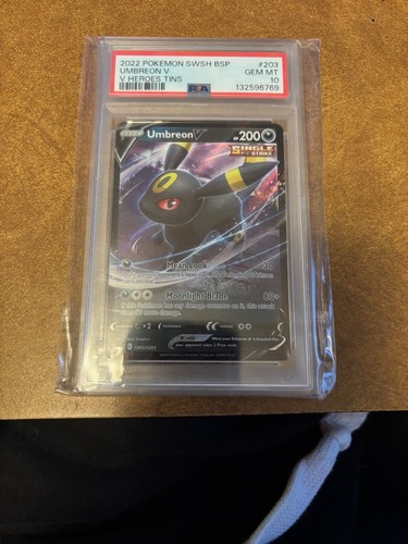 2022 Black Star Promo 203 Umbreon V PSA 10 Gem Mint Pokemon V Heroes SWSH Holo