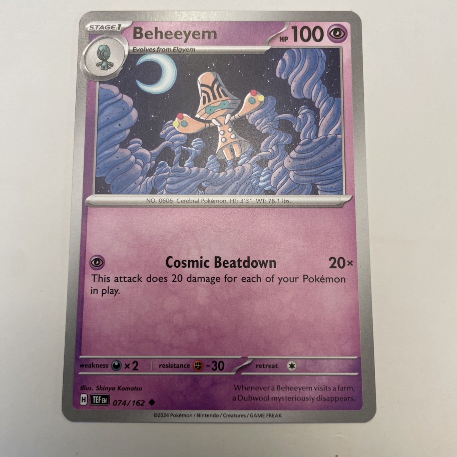Beheeyem 074/162 Regular Pokemon TCG