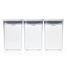 Good Grips 1.1 Qt. Small Square Short POP Container with Airtight Lids 3-Pack