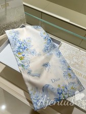 Christian Dior 100% Mulberry Silk Women's Flowers Printed Square Scarves Shawls