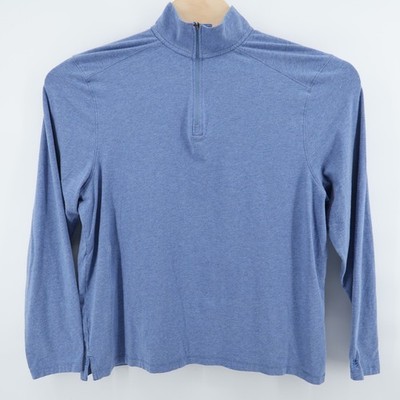 Coolibar Sonora Quarter Zip Men's Long Sleeve Shirt UPF 50+ Blue Large Flaw