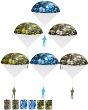 Army Parachute Toys, 6 Pack Multiple Colors Tangle Free Men for Kids