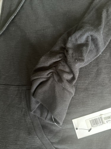 Sudadera con capucha negra Calvin Klein Performance para mujer talla grande manga acanalada cremallera 1X - Imagen 5 de 8