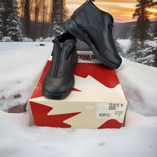 ?Women's 7M Toe Warmers Bern Boots Waterproof Black Leather Front Zip T03875 NOS