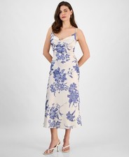 Guess Akilina Cowlneck Sleeveless Midi Dress Women's L Dreaming Lillies Print
