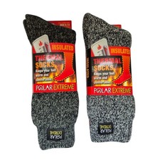 2 New Insulated Thermal Socks Polar Extreme Mid Calf Extra Thick Shoe Size 9-12