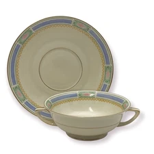 Noblesse by Community Bavarian China Footed Cream Soup Bowl & Saucer Set