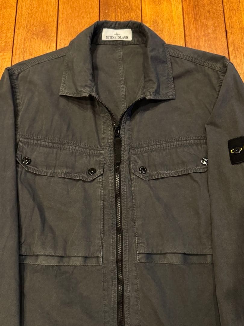 Stone Island Garment Dyed Overshirt L Lead Grey 23FW Regular Used image 4