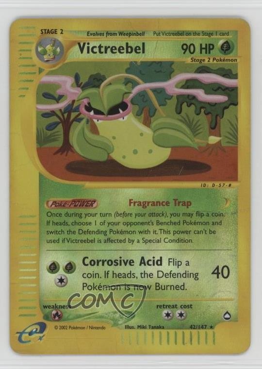 Victreebel Reverse Foil Pokemon e-Card Series Aquapolis #42 2003