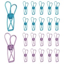 50Pcs 1.26" Paper Office Binder Clips, Metal Paper Clamps, Blue/Purple