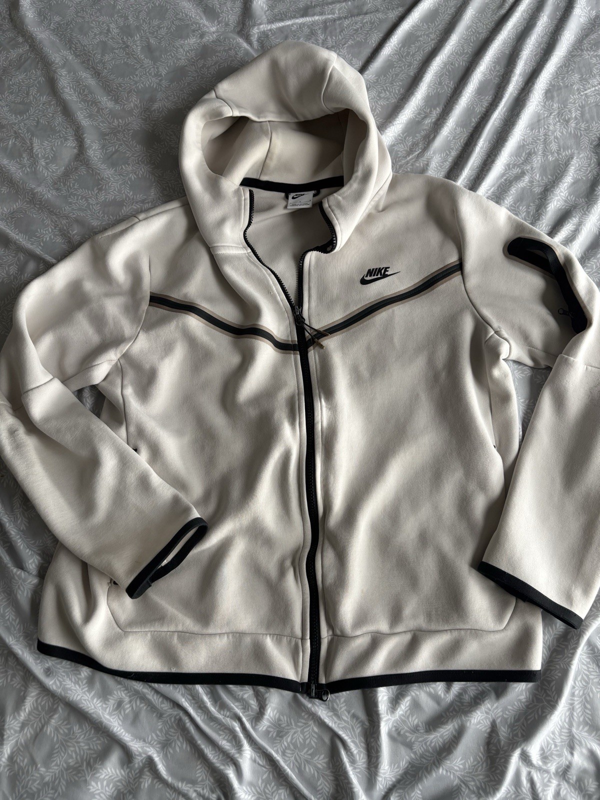 Nike Tech Fleece Full-Zip Up Size Large Men's White Colorway