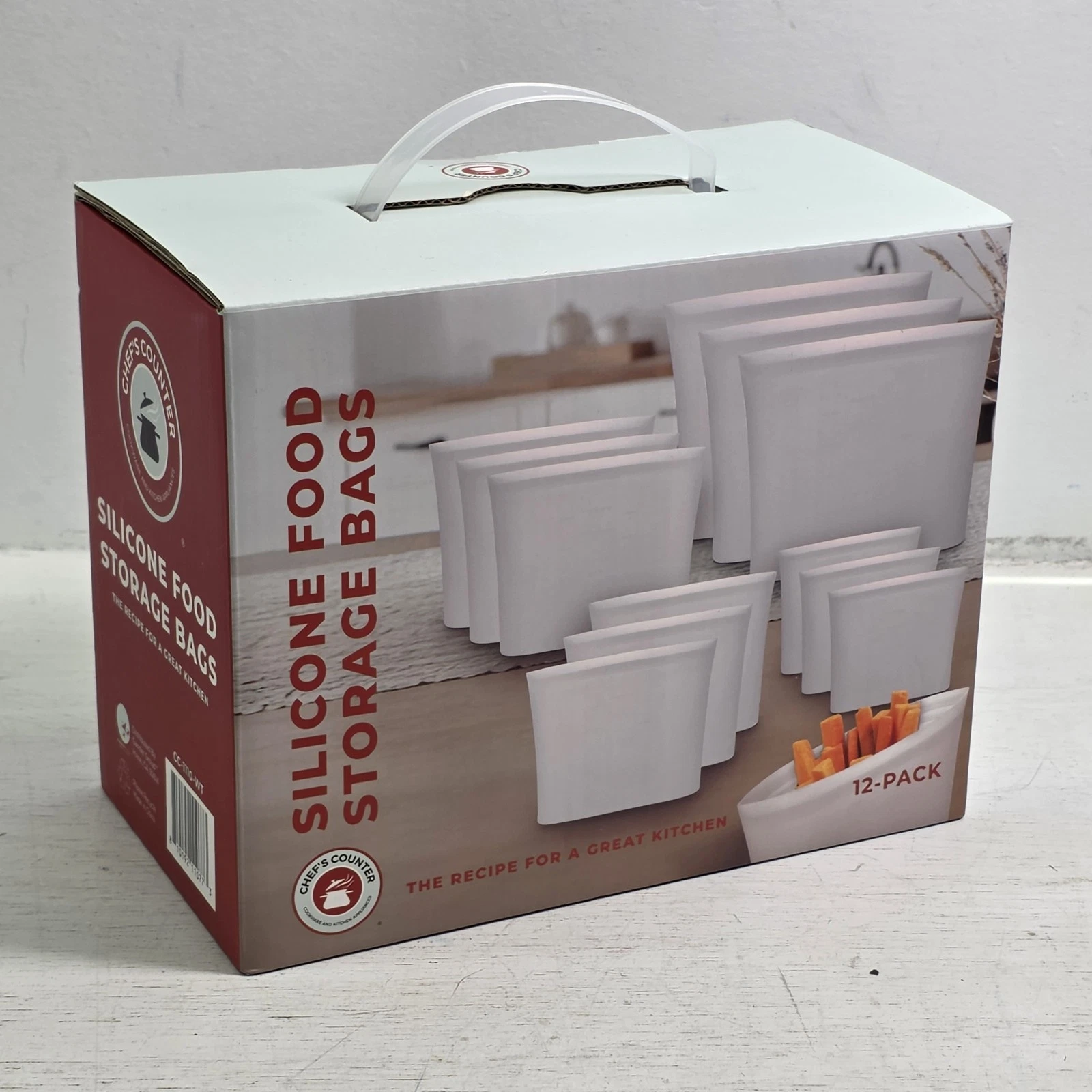 Chef's Counter Reusable Silicone Food Storage Bags 12 Pack White Stand Up New!
Opens in a new window