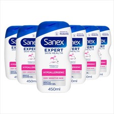 Sanex Body Wash 450ml Hypoallergenic Shower Gel - Dermatologist Tested