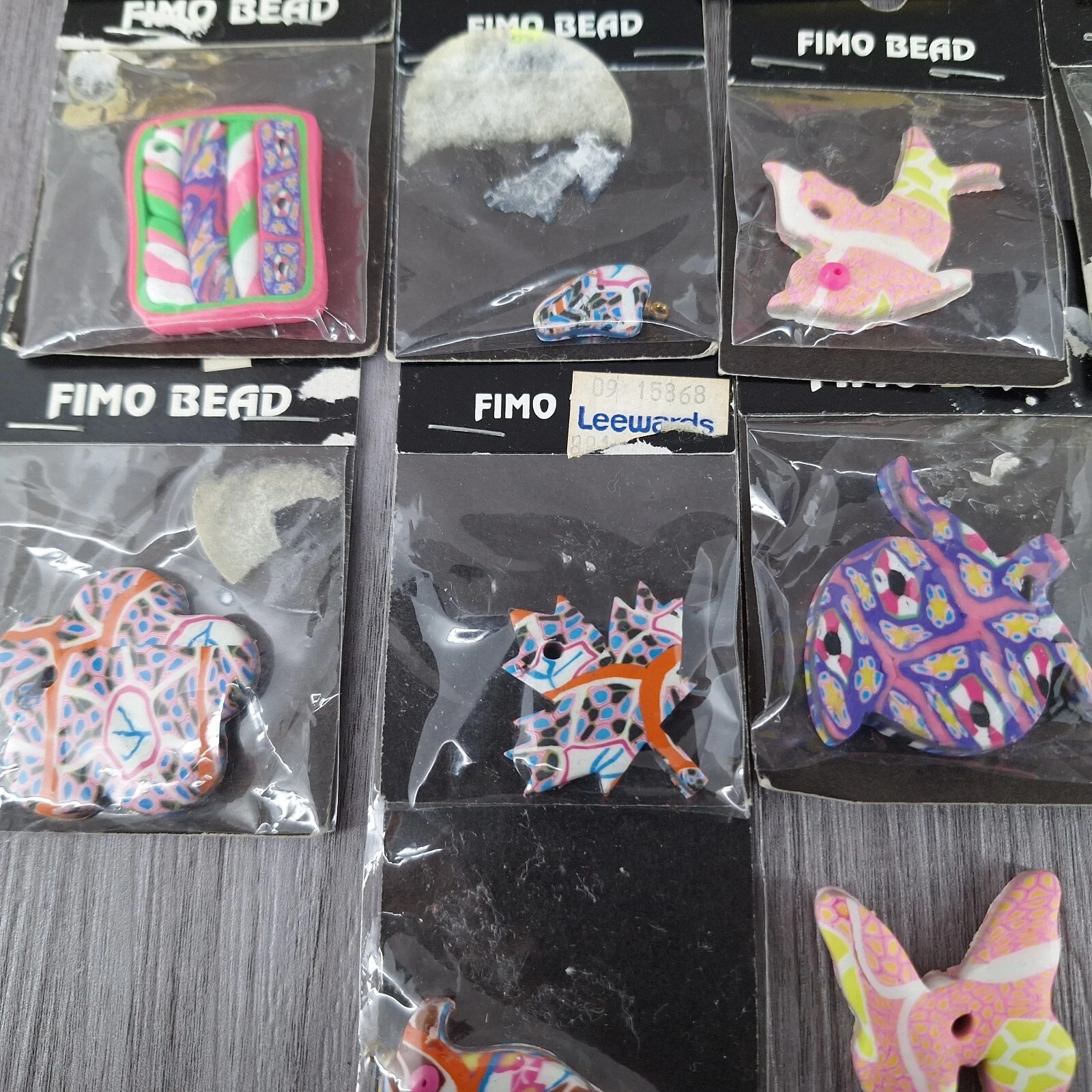 Vtg Fimo Polymer Clay Beads Creative Craft Jewelry Making Lot