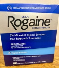 Men's ROGAINE 5 Minoxidil Solution Extra Strength 3 Month Supply 60ml Exp 3/28