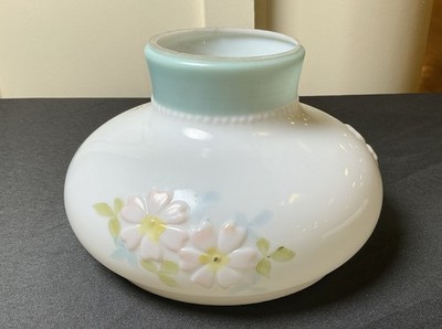 Hand Painted Cosmos Floral Milk Glass Lamp Shade 7 
