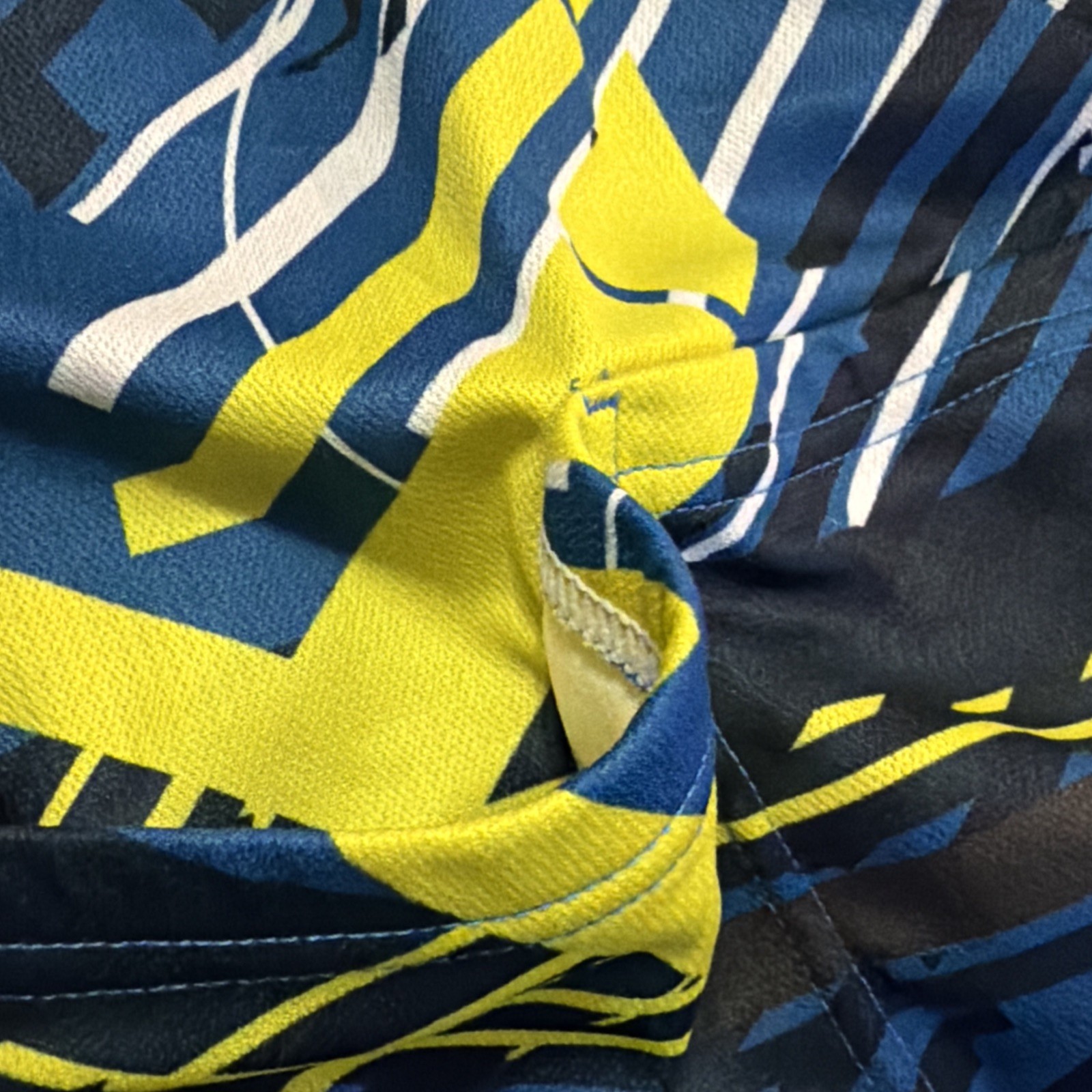 Pearl Izumi Elite XL Full Zip Blue Yellow Cycling Jersey Shirt Bike Geometric