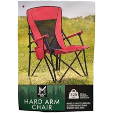 Member's Mark Collapsible Hard Arm Chair with Carrying Bag Case, Red