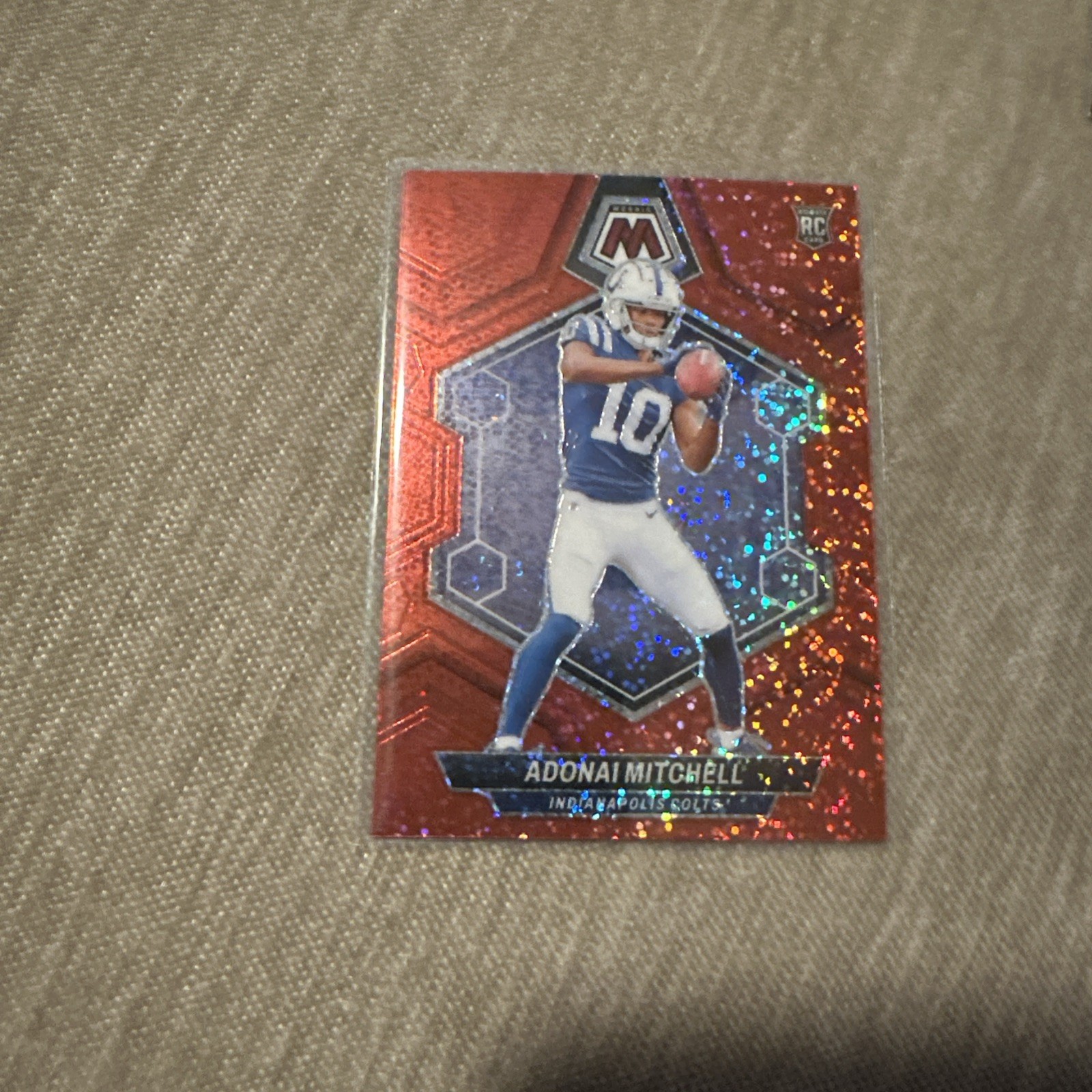 2024 Panini Mosaic - Rookies Adonai Mitchell #350 Red Sparkle Prizm (RC)