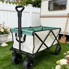 XL Folding Trolley Wagon Cart Camping Beach 200L - Large Wheels Festival Trolley