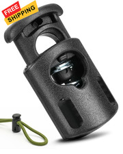 Ptinyiv 12Pcs Cord Lock, Locks for Drawstrings, Black Small,