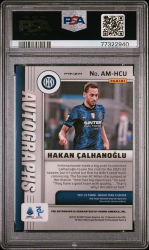 Hakan Calhanoglu 2021-22 Serie A Mosaic #AM-HCU PSA 10 Auto Inter Milan Pop 1 - Picture 2 of 2