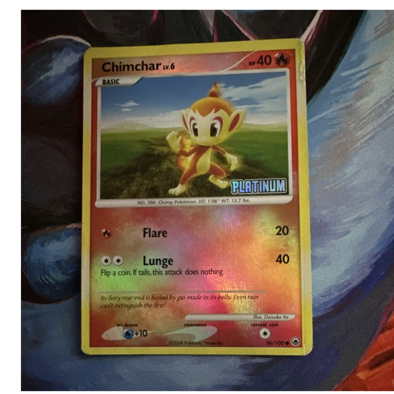 Pokémon Chimchar 56/100 Majestic Dawn Reverse Holo Common Basic 40 HP English