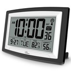 Clock with Indoor Temperature and Humidity 12.5" Self-Setting Digital Wall Clock