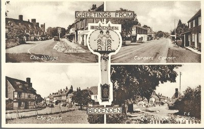 SEHR SCHÖNE ALTE 4 ANSICHTEN M/V POSTKARTE - BIDDEN bei TENTERDEN - KENT UM 1938