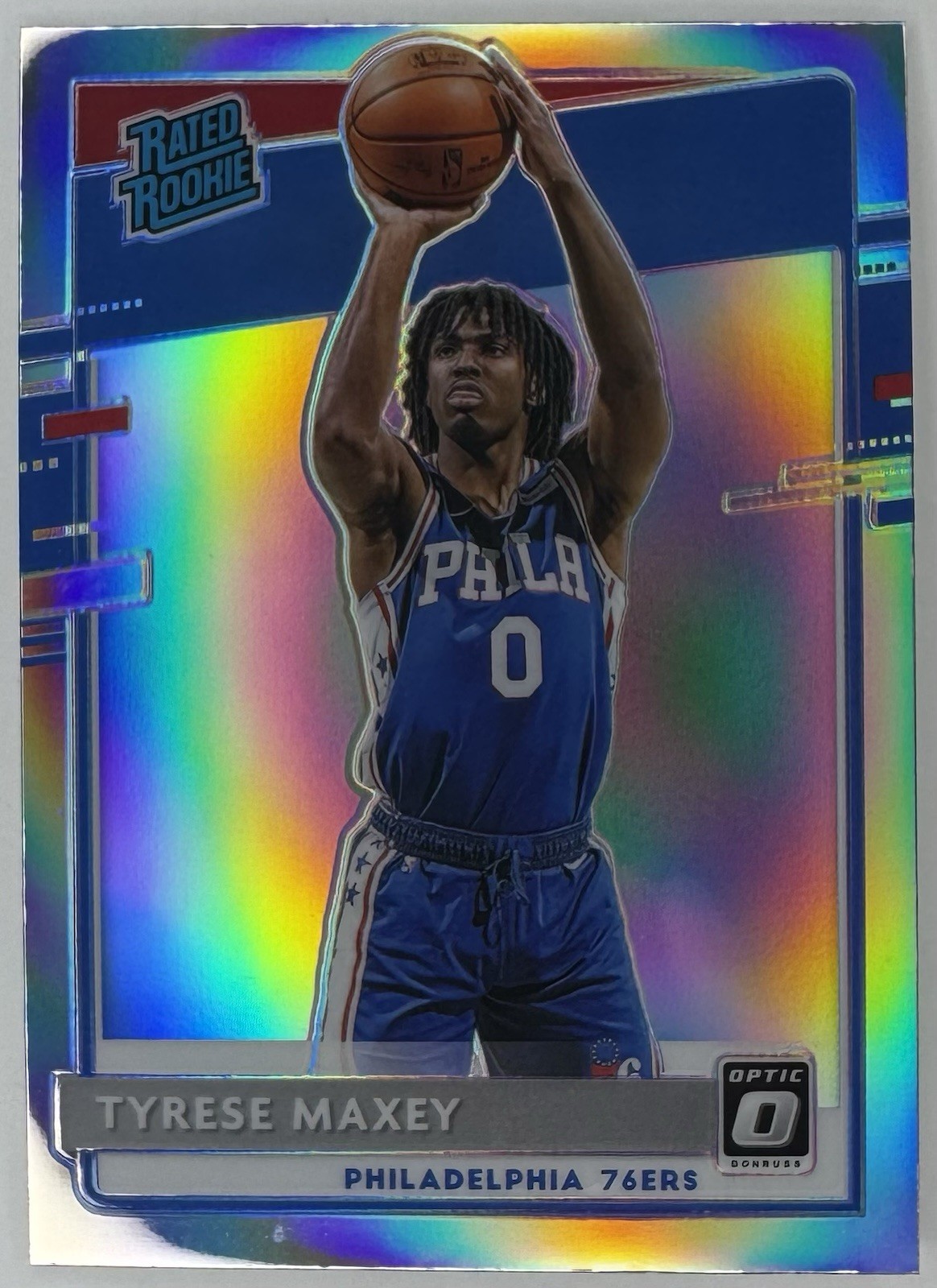 Tyrese Maxey 2020-21 Donruss Optic Rated Rookie Silver Holo #171 76ers RC