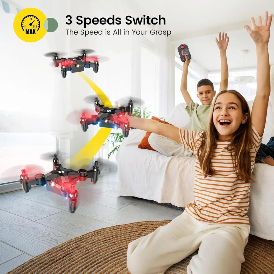 Holy Stone HS190 Foldable Mini Nano RC Drone for Kids Gift Portable Red  - Image 3 of 4