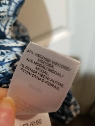 Chiffonbluse Marke Lucy blau Blumen Metallic Flatterärmel zum Binden Quaste Ausschnitt Sm - Bild 8 von 9