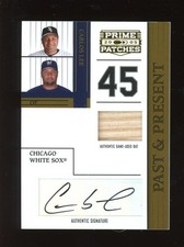 2005 Donruss Prime Patches Past & Present #PP-7 Carlos Lee Bat Relic Auto /250
