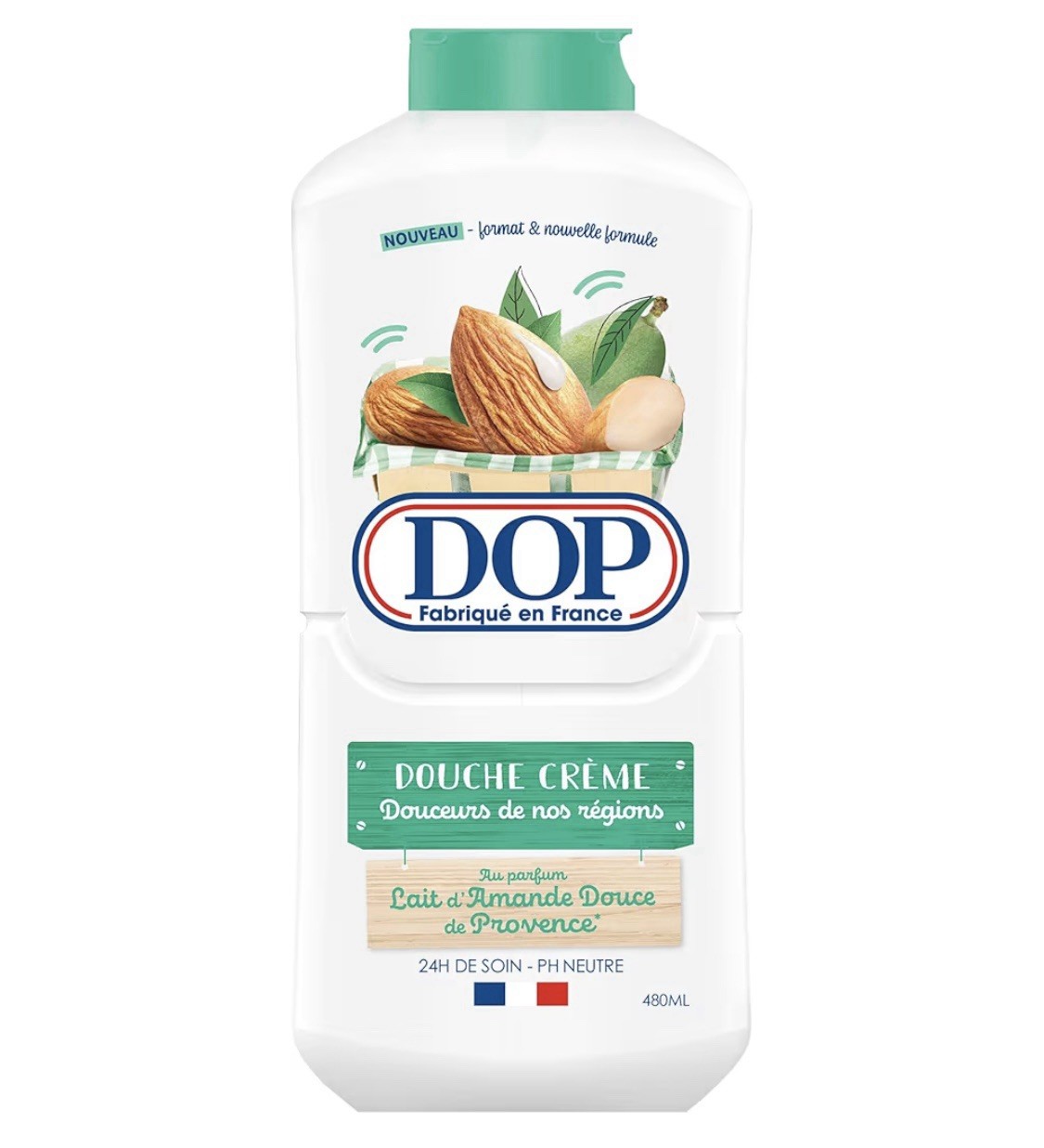 Gel douche crème DOP amande douce de Provence lot de 2 flacons de 480ml