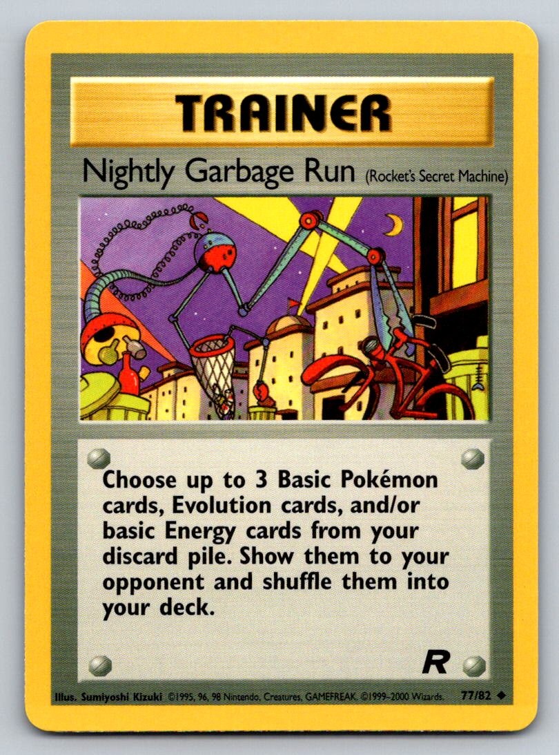 Nightly Garbage Run 77/82 NM Team Rocket Pokemon Unlimited