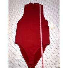 NWT Womens A New Day Dark Pink Red Mock Neck Tank Top Bodysuit Size XXL