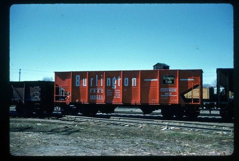 Chicago Burlington & Quincy CB&Q 2-Bay Open Hopper Original Kodachrome Slide