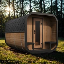 Model CL12GCP, Cube-Series Outdoor Home Sauna Suite Kit, Up to 8 Persons