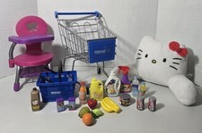 Lote de muñecas My Life, carrito de compras y cesta, escritorio escolar, almohada Hello Kitty
