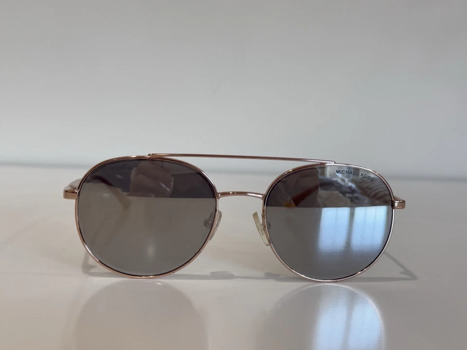 Gafas de sol para mujer Michael Kors MK 1021 Lon redondas doradas plateadas 53-18-140 Foto 2 de 4