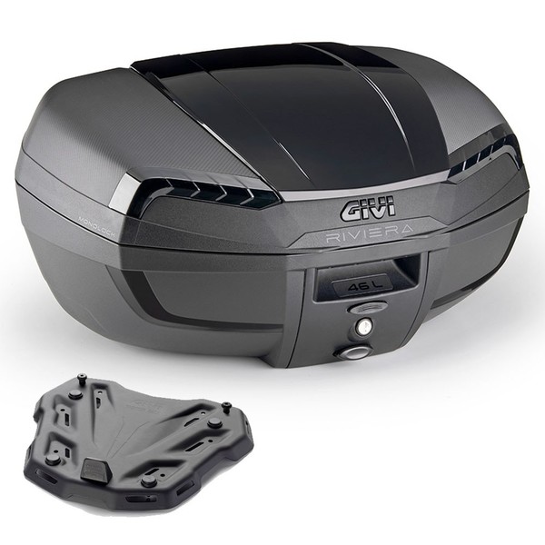 Givi E46NB Bauletto Monolock Schwarz 46LT + Honda NX 500 2024-2025 Piastra-image