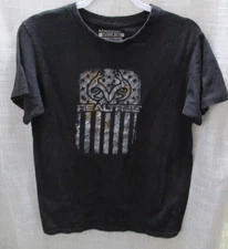 REALTREE T-SHIRT STAGHORN CREEK BLACK MEDIUM HUNTING!